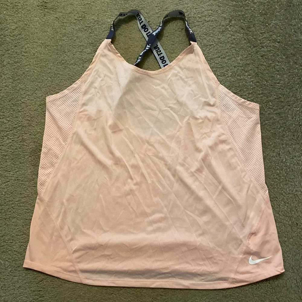 Nike Women's Light Pink Performance Tank Top with Black Straps